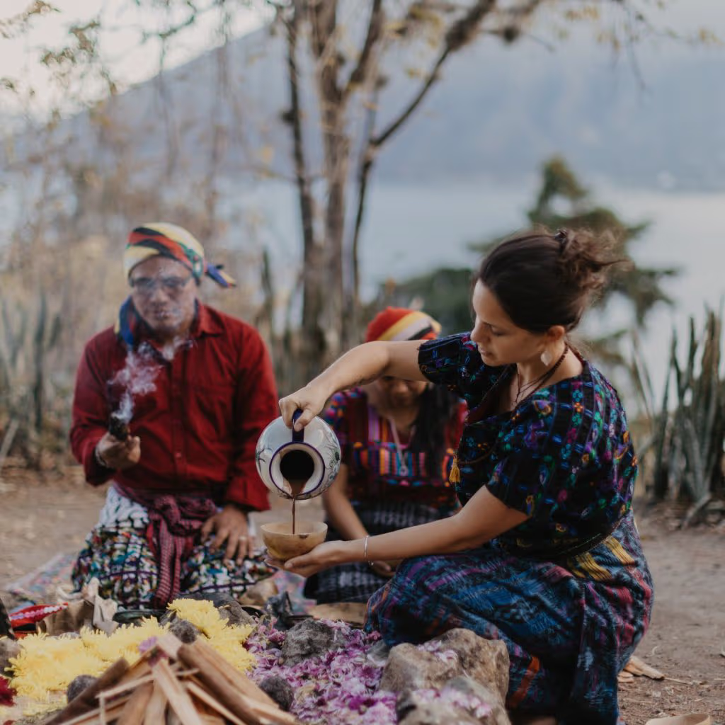 A cacao ceremony in San Marcos